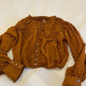 Free people blouse orange